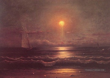 Martin Johnson Heade Voile au clair de lune Paysage marin Peinture à l'huile